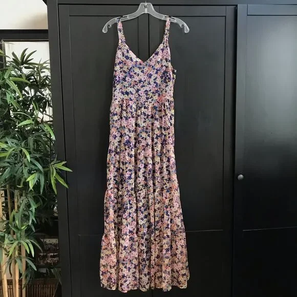 Rachel Zoe Floral Tiered Maxi Dress Size 10 - Picture 5 of 11
